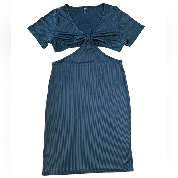 SHEIN Black Plunging Neck Cut Out Bodycon Dress Size Large - Picture 3 of 10